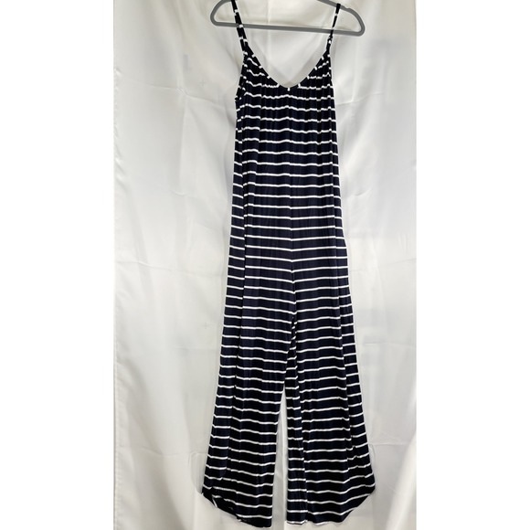 Maurices Women Wide Leg Jumpsuit Small  Beachy Nautical Striped Preppy NWT - Picture 3 of 14